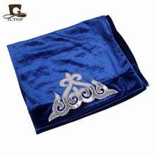 Load image into Gallery viewer, New fashion women gorgeous Embellished sequined Velvet Turban Long Head Wraps women luxury Hijab head scarf turbante