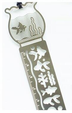 1pcs/lot NEW Zakka Style Metal bookmark ruler drawing template cute students' DIY tools prize Good quality