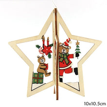 Load image into Gallery viewer, 3Sets/Lot 3D Creative Christmas Wooden Pendants Ornaments For Home Christmas Party Xmas Tree Ornaments Kids Gifts Decorations