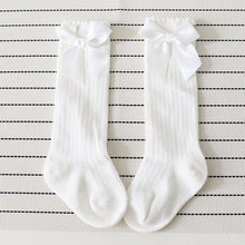 Load image into Gallery viewer, Baby Girls Socks Knee High Princess Socks With Bows Girl Cute Baby Sock Cotton Long Tube Bow Stripes Children Socks 2020