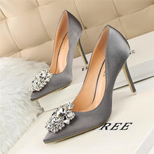 Load image into Gallery viewer, Crystal Wedding Bridal Shoes Women Sexy Pointed Toe High Heels 10cm Shoes
