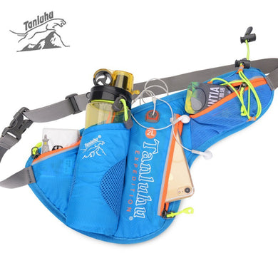 2L Waist Packs Belt Running Bag Gym Women Men 6 inch Mobile Phone Pouch Reflective Cycling Bag Water Bottle Headset Hole XA155WD