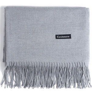 Cashmere Scarf Shawl Solid Basic Autumn Winter Wrap Warm Soft Hijab Women Pashmina