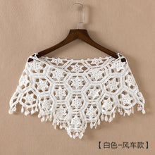 Load image into Gallery viewer, New Fashion Women White Cream Knitted Lace Bolero Outerwear Shawl Wraps