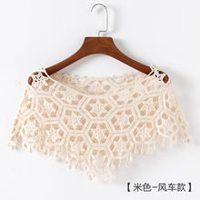 Load image into Gallery viewer, New Fashion Women White Cream Knitted Lace Bolero Outerwear Shawl Wraps