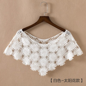 New Fashion Women White Cream Knitted Lace Bolero Outerwear Shawl Wraps