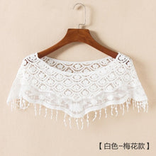 Load image into Gallery viewer, New Fashion Women White Cream Knitted Lace Bolero Outerwear Shawl Wraps
