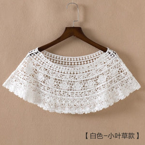 New Fashion Women White Cream Knitted Lace Bolero Outerwear Shawl Wraps