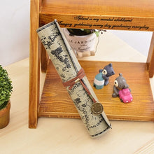 Load image into Gallery viewer, (FR) New Treasure Map Leather PU Retro Pencil bag Cosmetic Bag Roll Pen Bag For Student Gifts Stationery Brush Makeup Supplies