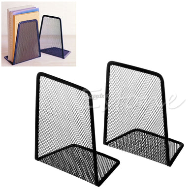 1 Pair Metal Mesh Desk Organizer Desktop Office accessories Home Book Holder Bookends Black Drop ship